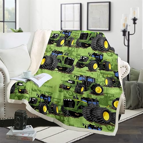 Miniatura 1 de DHYYE Manta de tractor con camiones de equipo, manta de vehículos de tractor agrícola, 2 capas de tela (51 x 59 pulgadas, 1)