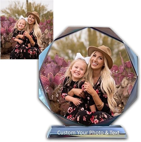 LG LOUIS GARDEN Foto de cristal personalizada, regalos personalizados para el día de San Valentín, cumpleaños, boda, imágenes y texto