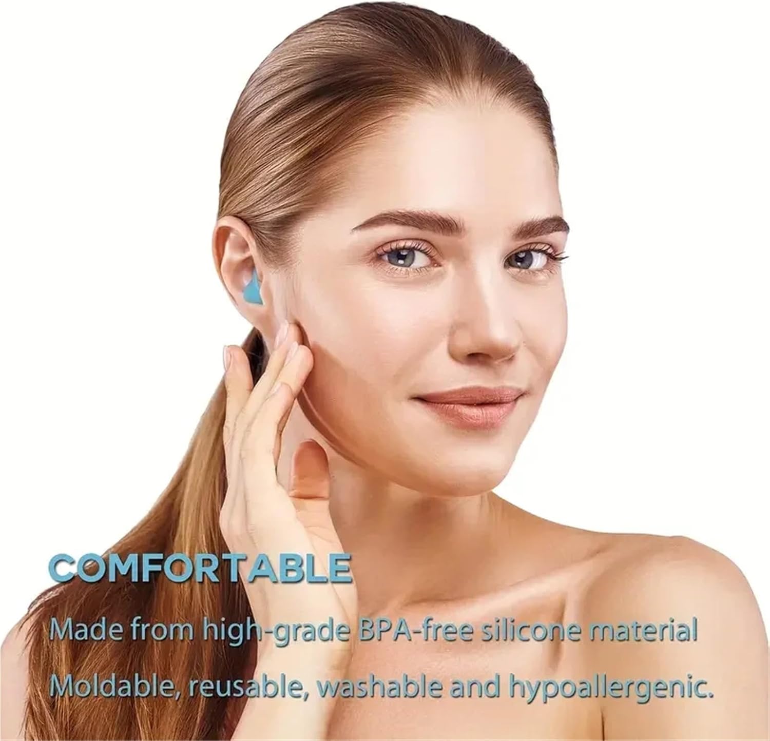 Swimming Ear Plugs 120pcs Silicone Reusable Sleep Ear Plugs - for Concerts, Swimming, Shooting, Snoring, Airplanes for Adults(Orange)