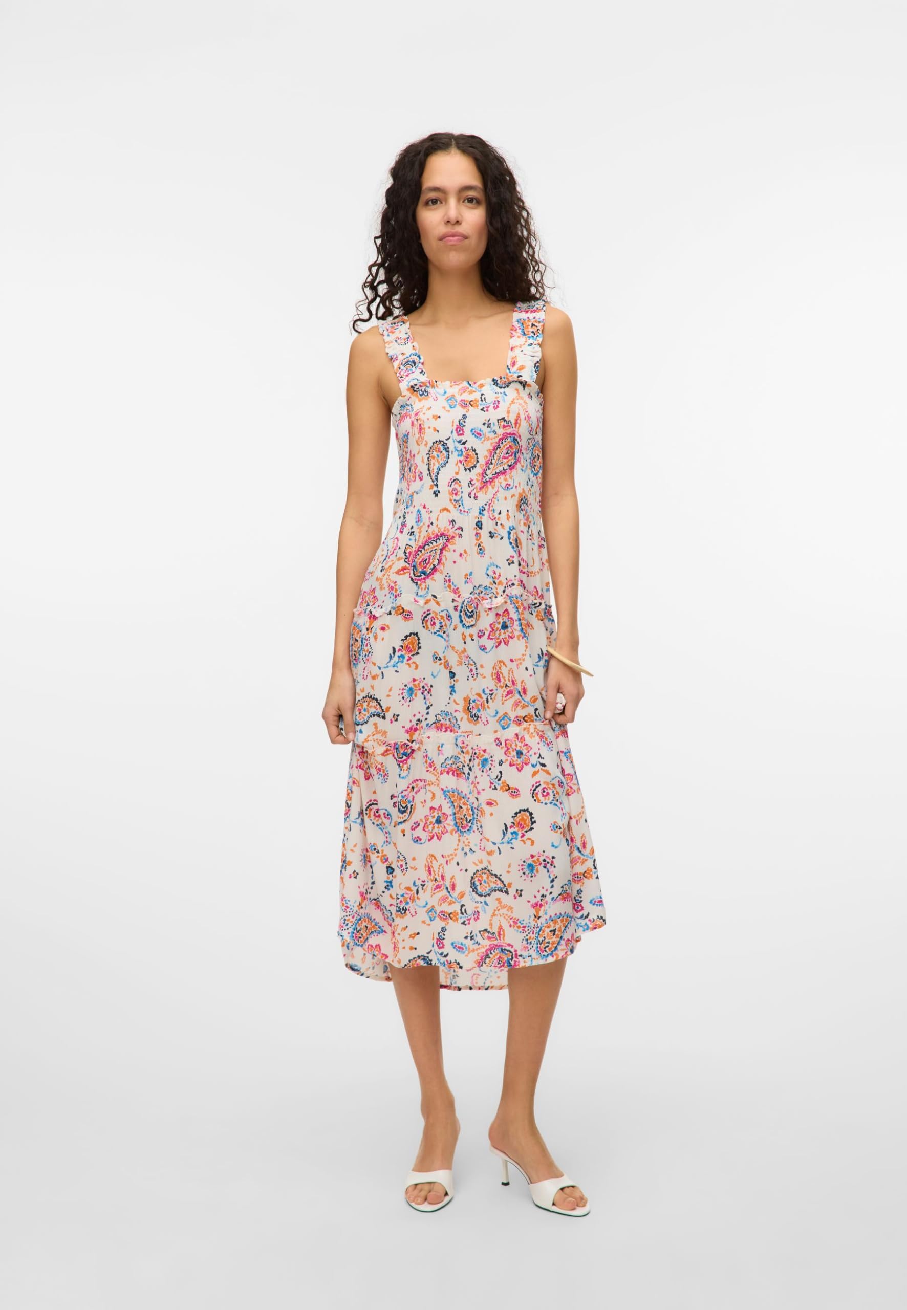 VERO MODA Vmmenny SL Smock Calf Dress WVN GA Vmmenny SL Robe molletonnée WVN GA Femme (Lot de 1)