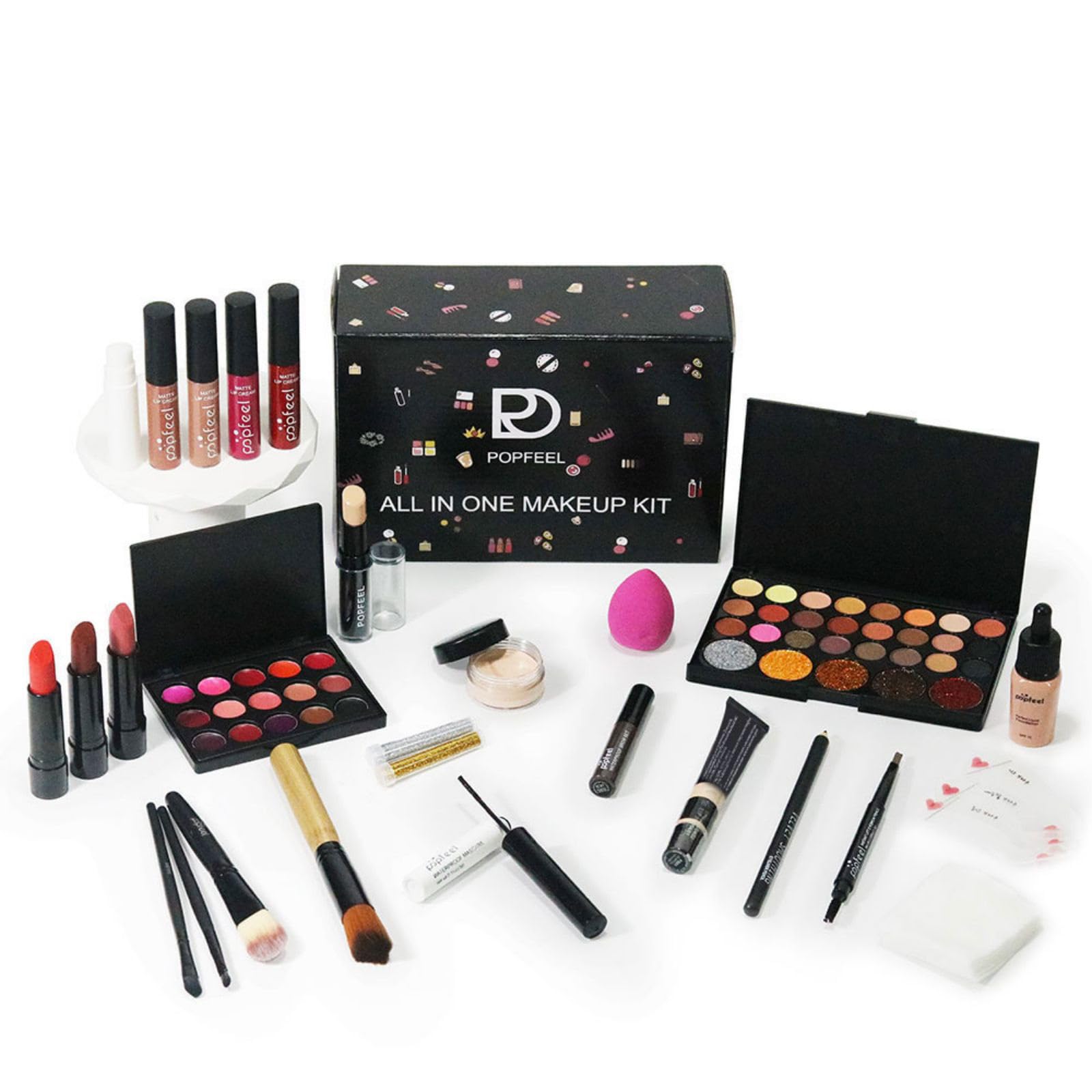 Trucchi Donna, Set Trucchi Donna, Trousse Trucchi Ragazza, Set Make Up, con palette di ombretti, correttore, mascara, eyeliner, pennelli per makeup, Natale, set regalo di compleanno A191