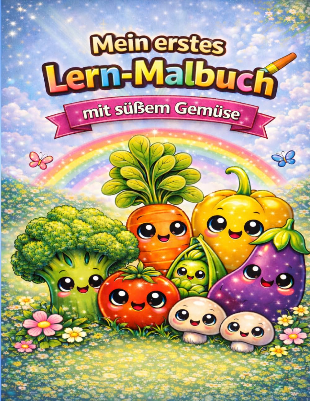 Mein erstes Lern-Malbuch – Gemüse: Süßes Gemüse Ausmalbuch für Kinder ab 3 Jahren | Große einfache Motive | Fördert Kreativität & Feinmotorik | Mit Punkt-zu-Punkt & Malspaß