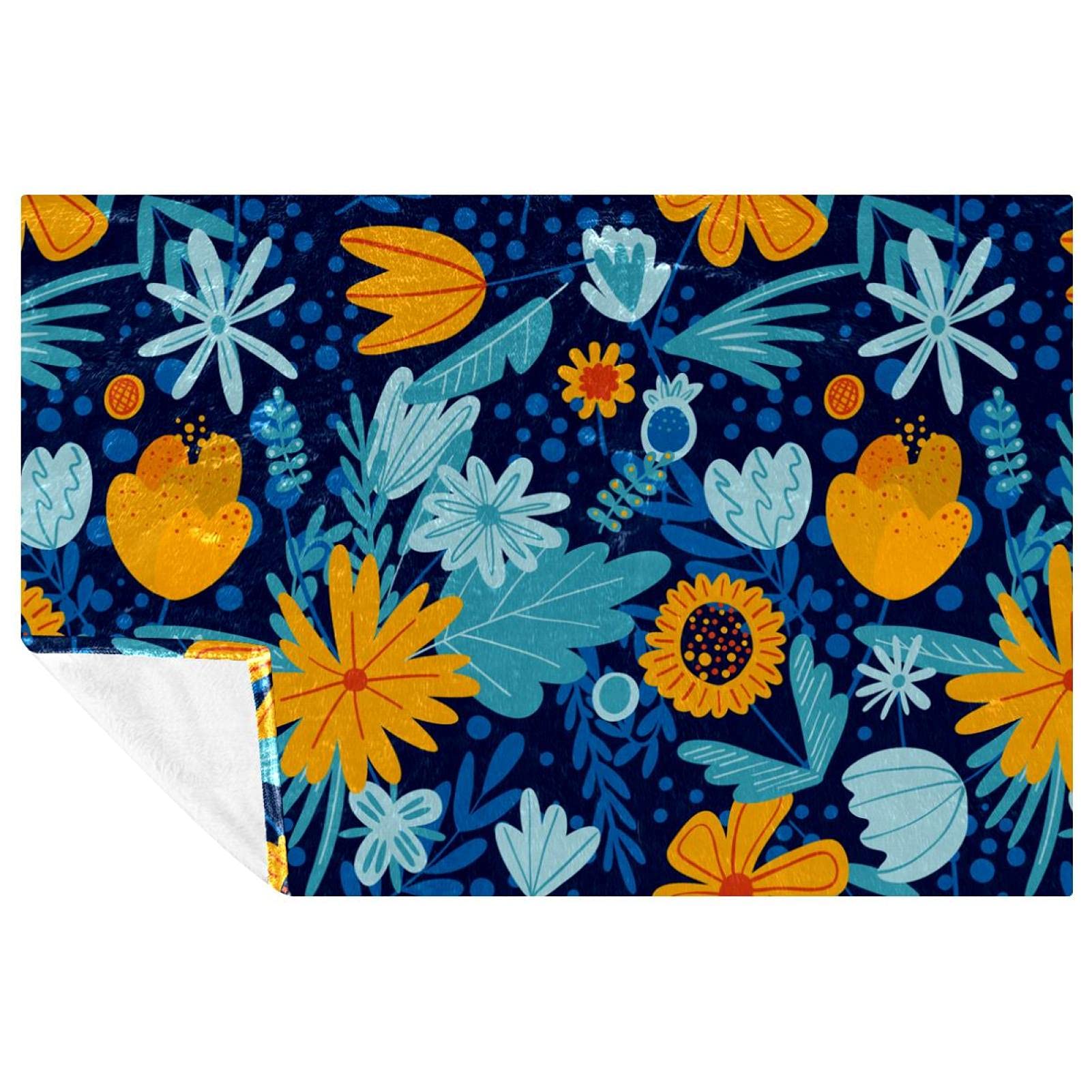 Couverture douce fleurs tropicales plaid chaud jeté de lit imprimé 150x100 cm