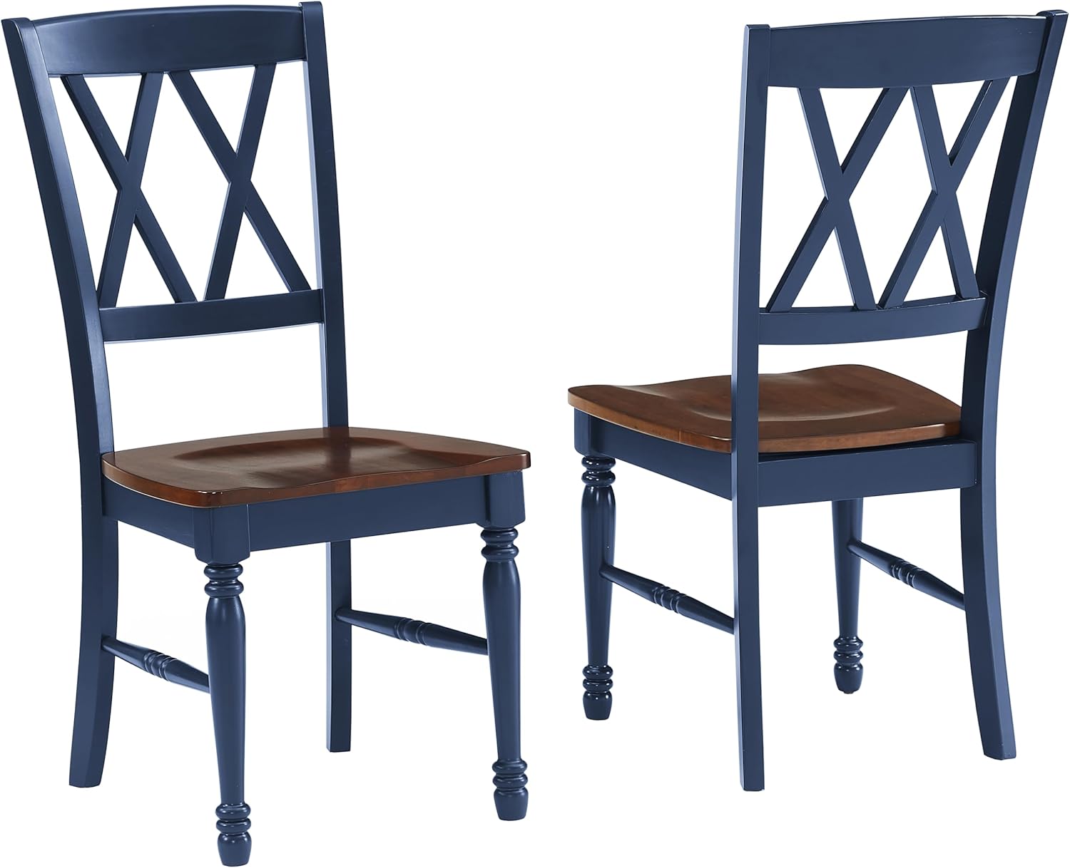 Crosley Furniture Shelby Traditional Wood X-Back Dining Room Chairs Set of 2, Kitchen Chair - Thumbnail 2