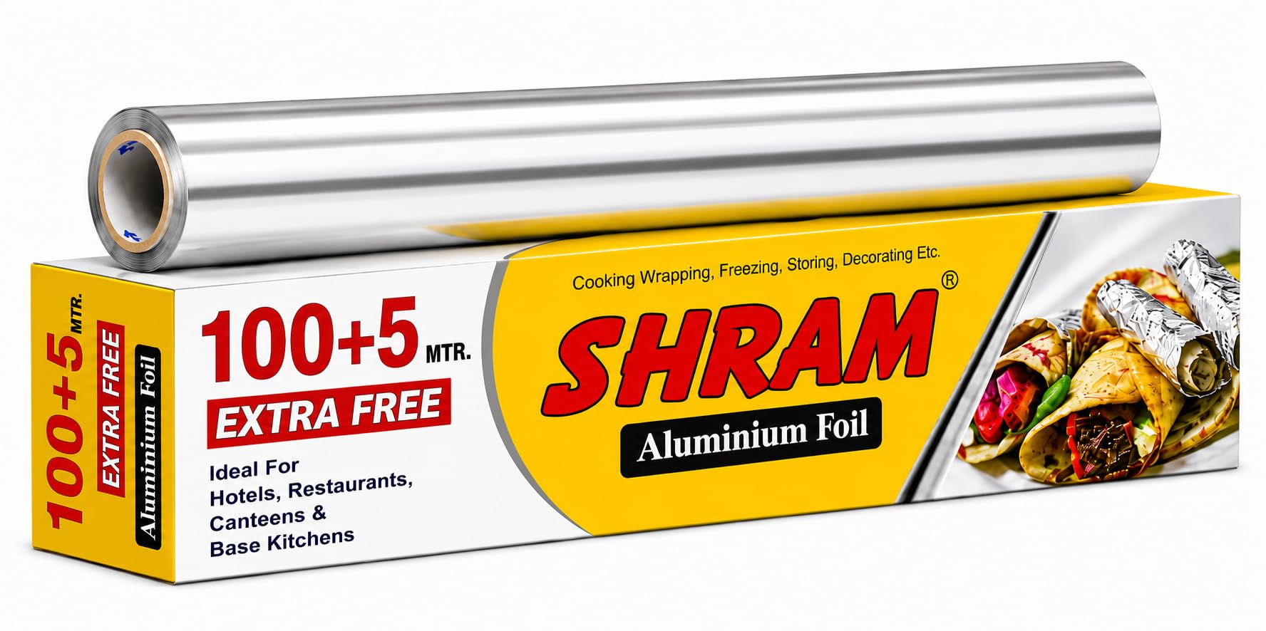 Aluminium Foil 100 Meter + 5 Meter Free | 11 Micron Food Grade Kitchen Foil Roll | Safe Paper Zigzag Cutter | Multipurpose Foil for Home, Hotel & Restaurant Use | Baking, Grilling & Food Wrapping-picture-14