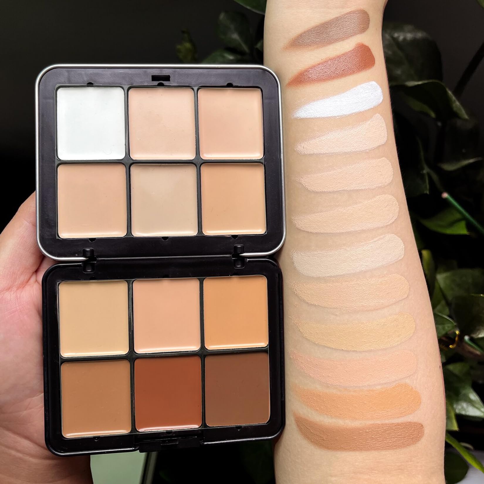 Palette Correttori Colorati, MKNZOME 12 Colori Contouring Viso Crema Correttore Occhiaie e Pennelli Trucco Palette Contouring Impermeabili a Lunga Durata Set Trucchi Regalo per Donne Ragazze