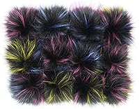 Vista 12 de 12 pompones de piel de mapache sintético para hacer tú mismo, pompón esponjoso para tejer sombrero, accesorios de bricolaje de 4.3 pulgadas