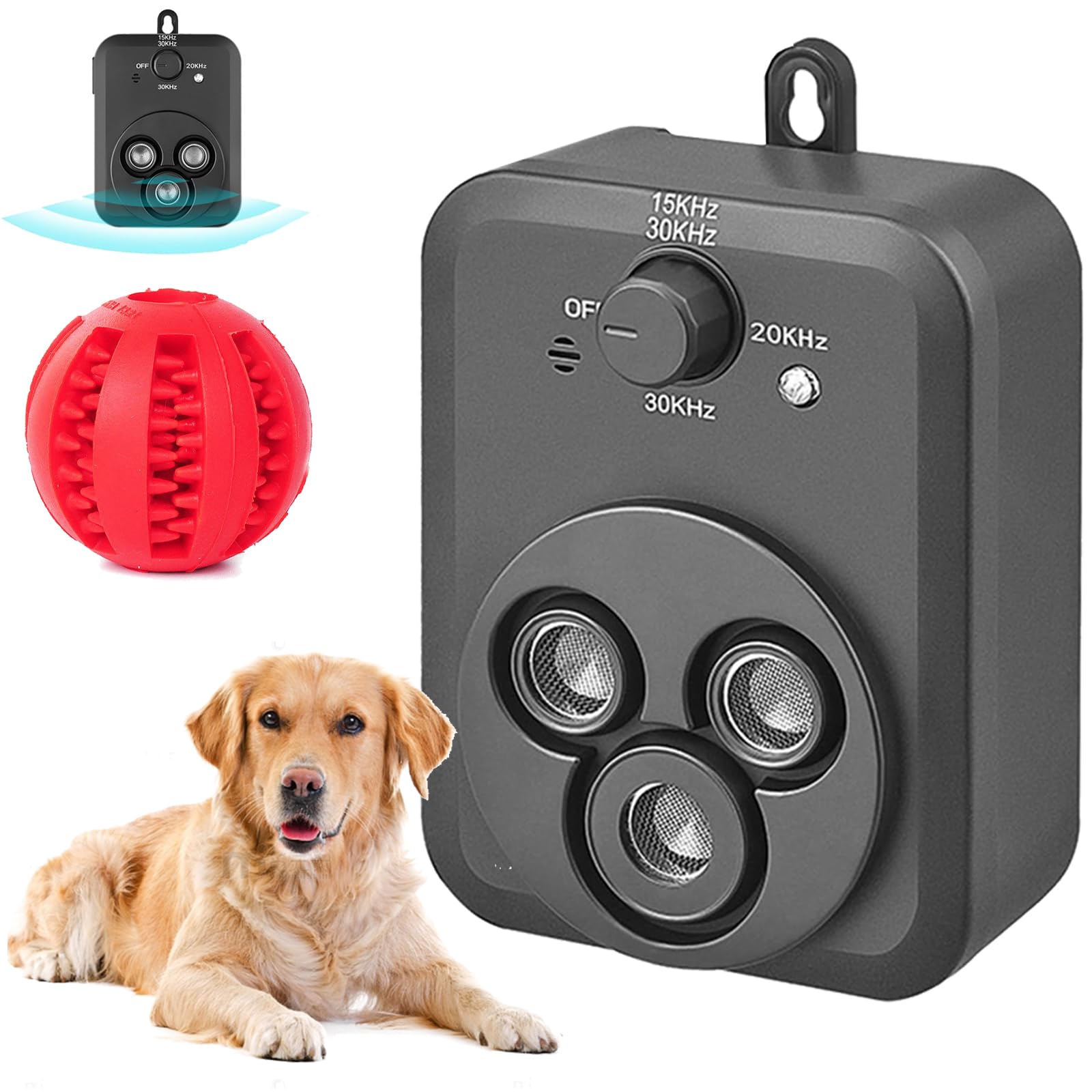 Gienslru Qinux Barkbuz, Quinux Barkbuz, Barkbuz Anti Bark Device, Waterproof Bark Deterrent Device, 25000-40000 Hz 3-Speed Frequency, Anti Bark Device for Indoor Outdoor (1 Pcs)