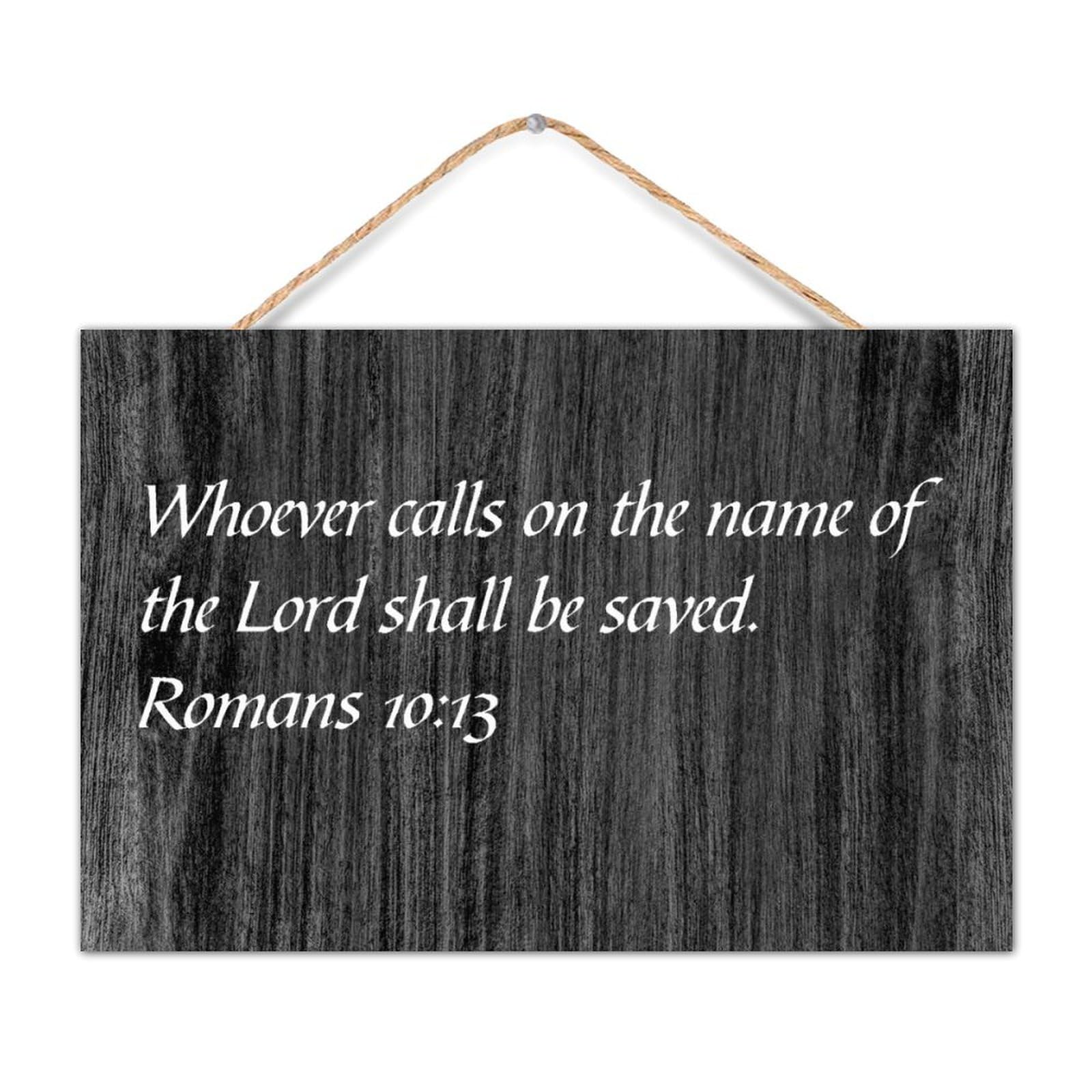Whoever Calls on The Name of The Lord Shall Be Saved Wooden Signs Bible Verse Quote Wood Pallet Wall Plaque Sign 12x8in Bible Verse Quote Rustic Decor Farmhouse Wood Wall Sign for Nursery Front Porch