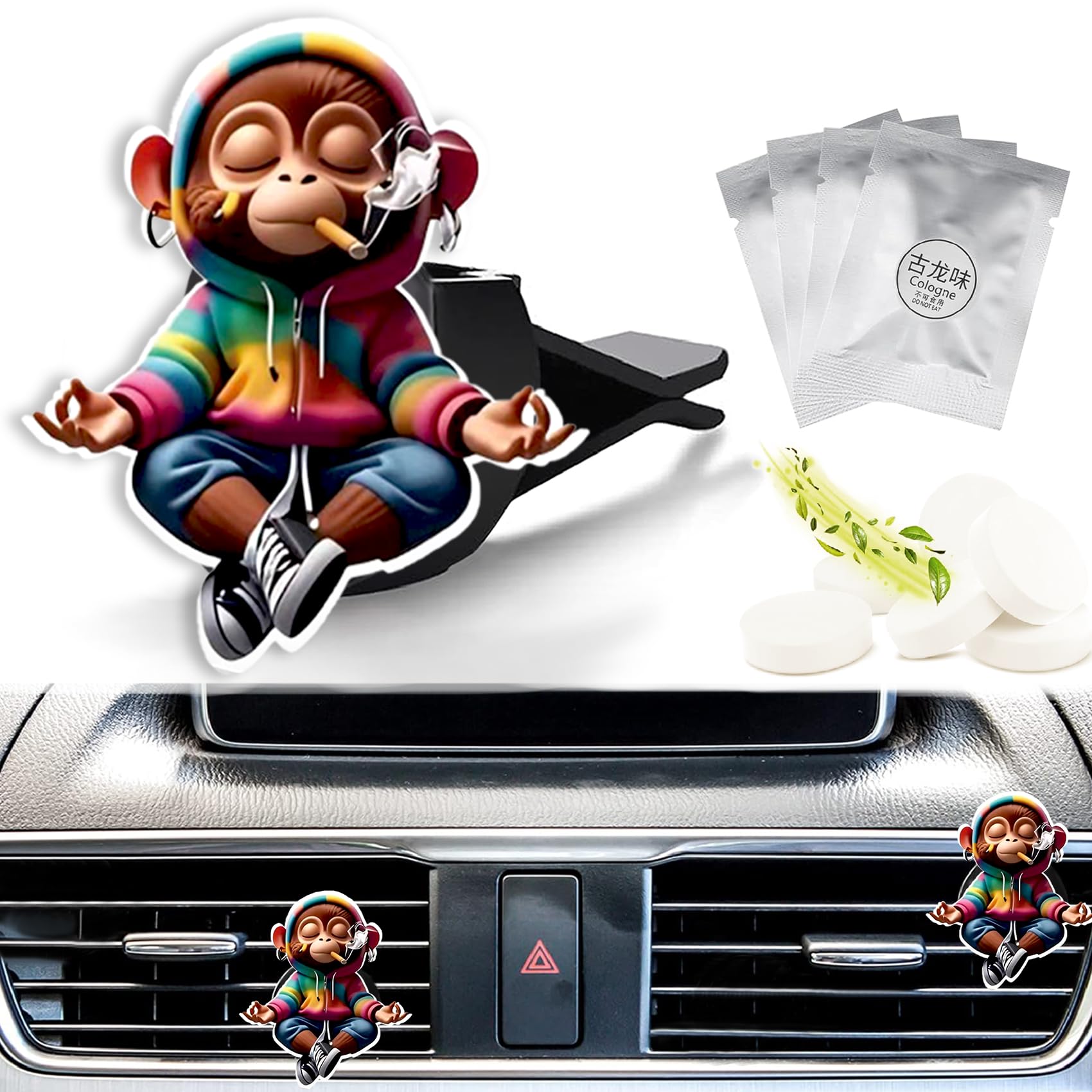 Monkey Car Vent Air Freshener Clips Scented Air Conditioner Clip