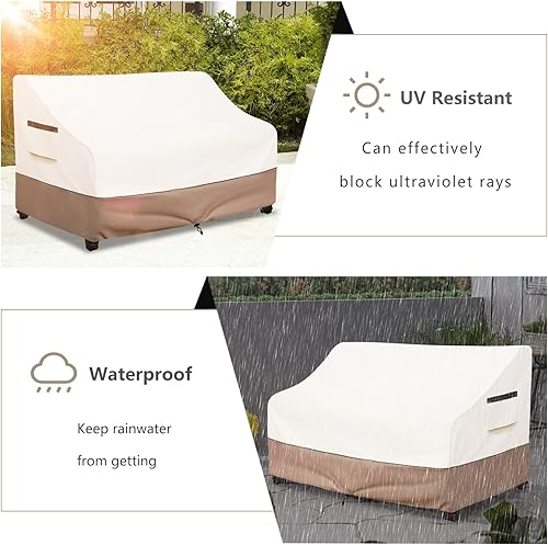 Miniatura 6 de Funda impermeable para sofá de exterior, fundas para muebles de patio, 79 pulgadas, funda de sofá para exteriores, fundas de muebles para asientos