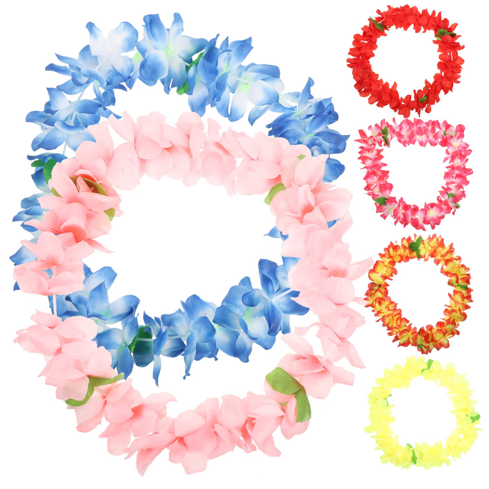 STOBAZA 18stücke Teiliges Hawaiiansches Blumenkranz Farbenfrohe Girlanden Für Strandpartys Luau-Dekoration Für Sommerfeste Und Tropische Veranstaltungen