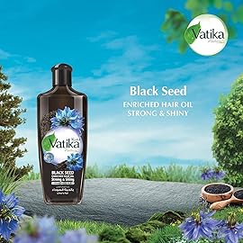 Vatika Naturals Dabur Enriched Black Seed Hair Oil - Strengthening & Shine-Enhancing Serum with Black Seed Extract for Scalp Vitality, Moisture Balance & Resilience - Promotes Healthy Hair - 300 ml