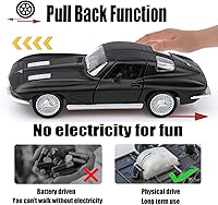 Vista 4 de Escala 1/36 Modelo de Chevy Corvette 1963 de Fundición a Presión, Vehículos de Retroceso Corvette Coches de Juguete, Regalos de Coches para Niños