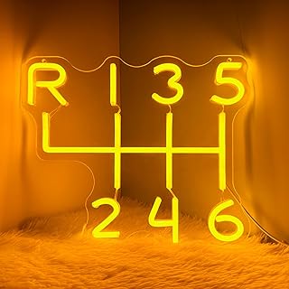 Manual Gearbox Neon Sign: LED Wall Decor for Man Caves & Garages