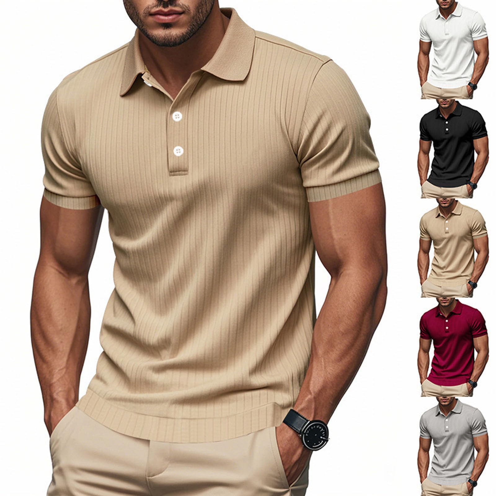 Koszulka polo dla mężczyzn UK solidny kołnierz z klapą T-shirt i topy z guzikami męskie sportowe dopasowanie ubrania i warstwy bazowe dla czystego codziennego wyglądu
