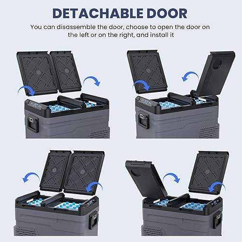 Miniatura 7 de Refrigerador eléctrico de doble zona para automóvil de 12 voltios, congelador portátil de 40 cuartos de galón con control de aplicación, compatible