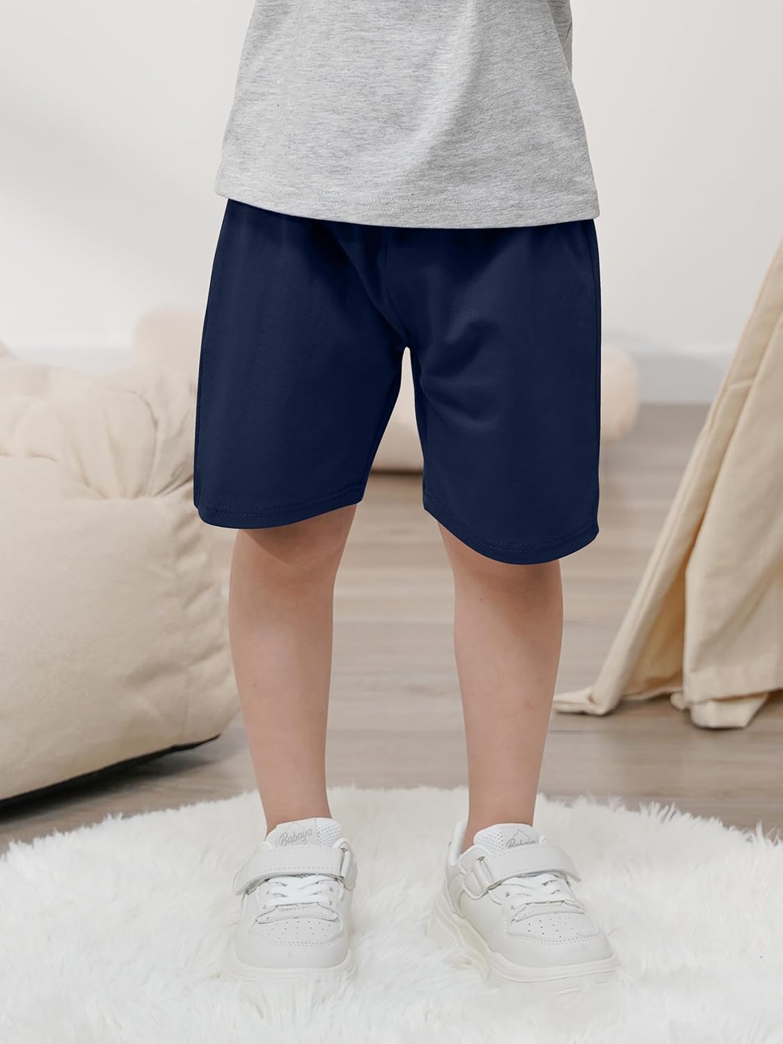 Resinta 5 Pack Toddler Boy Shorts Boys Cotton Short Soft Baby Casual Shorts with Drawstring