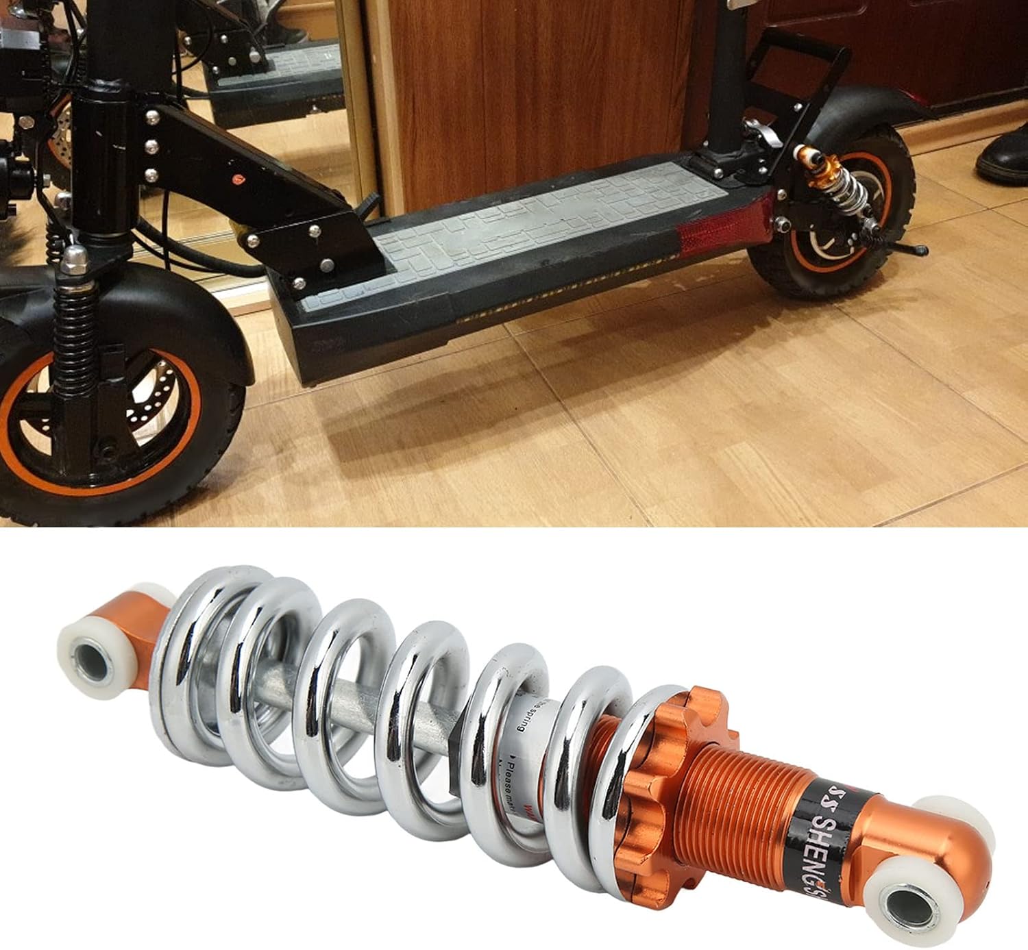 Spring Suspension Damper, Universal 190mm Adjustable Motorcycle Shock Absorber Aluminum Alloy 1200lbs Loading for Scooter for Moped, suspension system