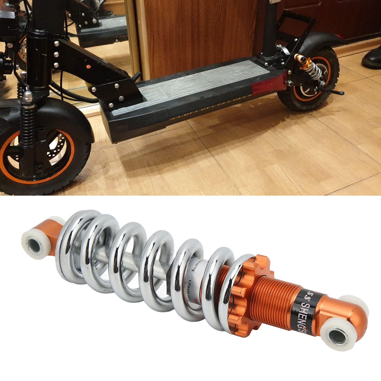 Tissting Amortisseur Arrière de Moto 190mm 1200lbs 8mm Trou Universel Amortissement Suspension Amortisseur à Ressort Réglable pour Mini Pocket Bike, Scooter électrique, Dirt Bike