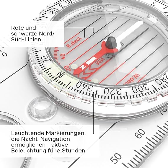 Expedition 4 - Scale 1:25k 1:40k 1:50k mm & inches - Navigation Compass for Advanced Users and Rescue Professionals - Rotatable Compass housing - Compass Hiking