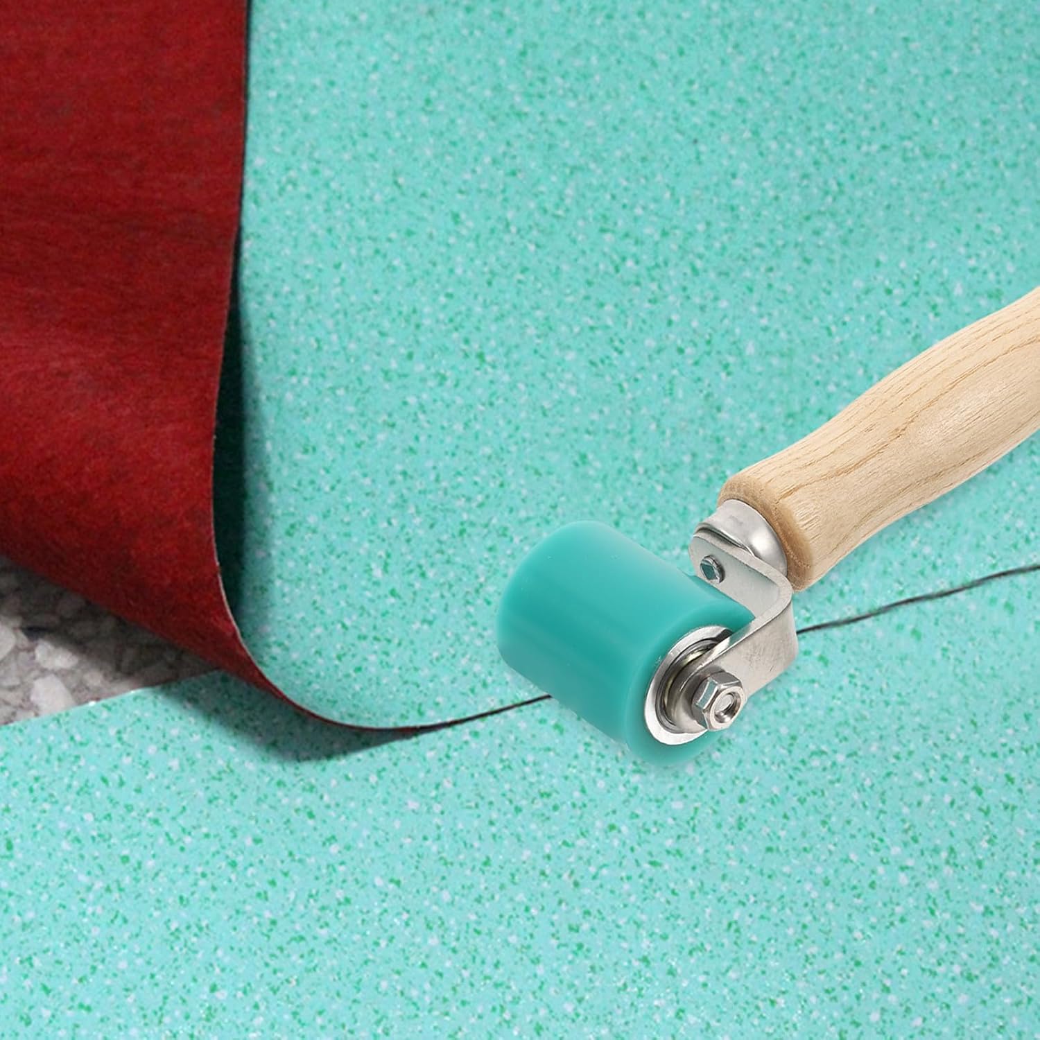 Mipcase Double-Ended Silicone Seam Roller for Wallpaper and Roofing PVC Welding, Hard Rubber Pressure Tool for Seam Smoothing and Edge Pressing in Wall Treatments