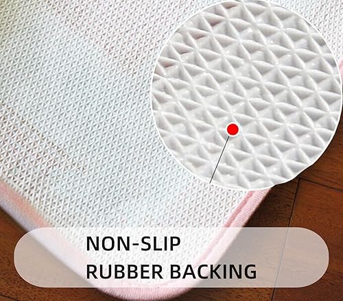 Miniatura 6 de QMEAKMONY Alfombras de baño románticas con diseño de rosas, suaves, absorbentes, antideslizantes, tapete de entrada (rosa, 16 x 24 pulgadas)