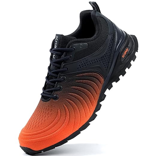 Kricely Tênis de caminhada masculino, respirável, leve, moderno, antiderrapante, esportivo, academia, corrida, trilha, corrida
