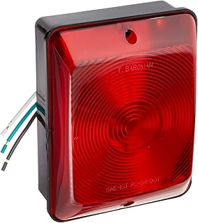 Fulton Bargman 34-86-101 Red Single Taillight (with Stop/Tail/Turn - Black Base)