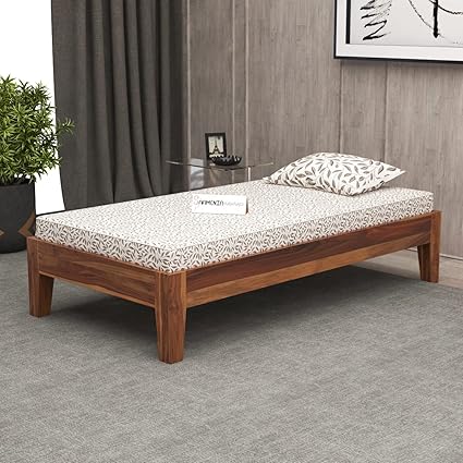 Mamta Furniture Solid Wood Divan Bed for Living Room, Divan Single Bed for Drawing Room, Single Sheesham Bed Without Storage (Standard, Natural Finish)