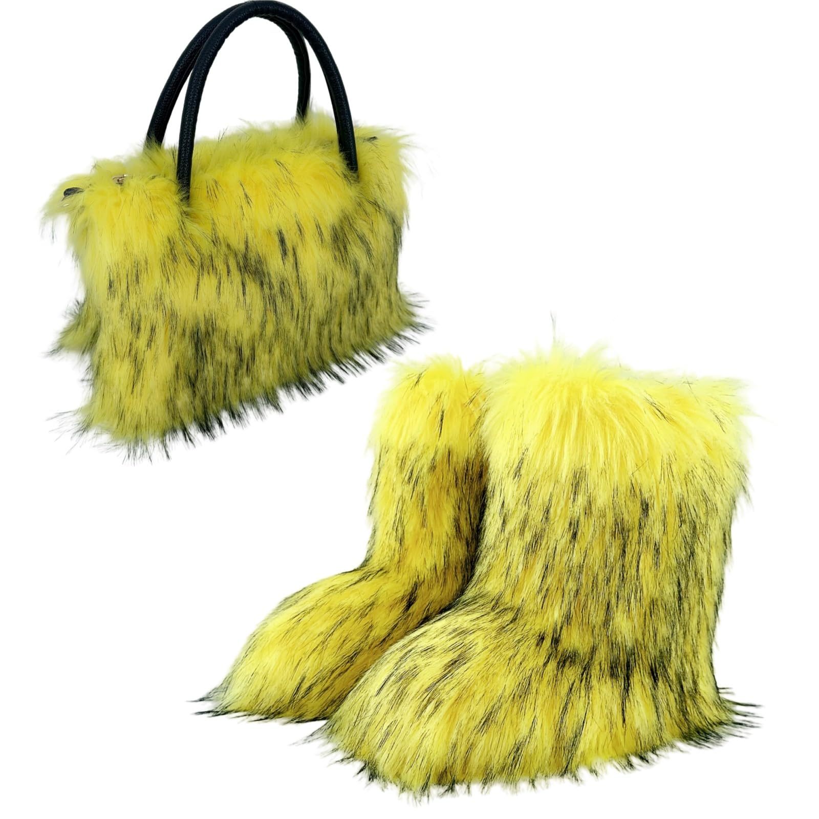 Amazon.com: Women's Shoulder Handbags Faux Fur Tote Bag Fluffy