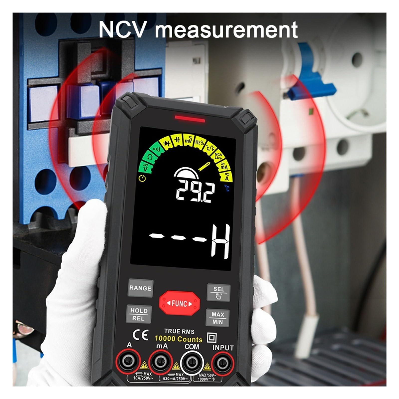 Comprobador MultíMetro 2 Uds Multímetro Digital Profesional Valores Eficaces Verdaderos Probador De Capacitancia Batería Recargable Ohm AC DC 1000V 10A Medidor Multímetro Precisión Seguro