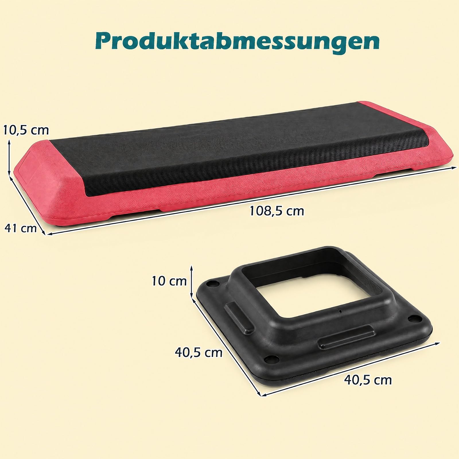 GYMAX Steppbrett Professional, 3 - Fach höhenverstellbar | Aerobic Stepper mit rutschfester Oberfläche, 150 kg belastbar, Fitness Stepper für Büro, Zuhause & Fitnessstudio