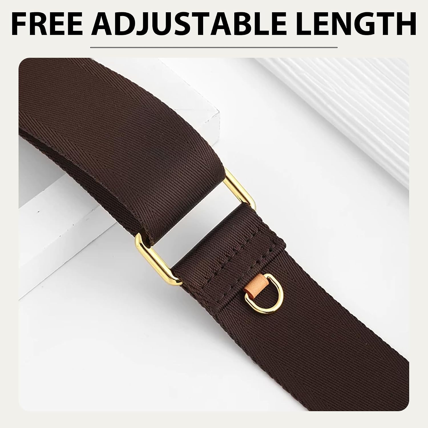 1.5" Wide Canvas Purse Strap Replacement for LV Speedy & Multi Pochette Accessories, Adjustable Crossbody Shoulder Bag Strap with Leather Ends & Gold Hardware, Luxury Handbag Strap, Apricot