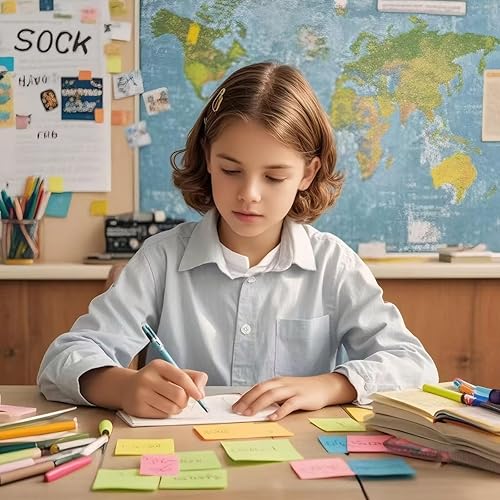 Miniatura 6 de iKyce 12 almohadillas de notas adhesivas 3 x 3 pulgadas almohadillas autoadhesivas de colores brillantes 80028-A12