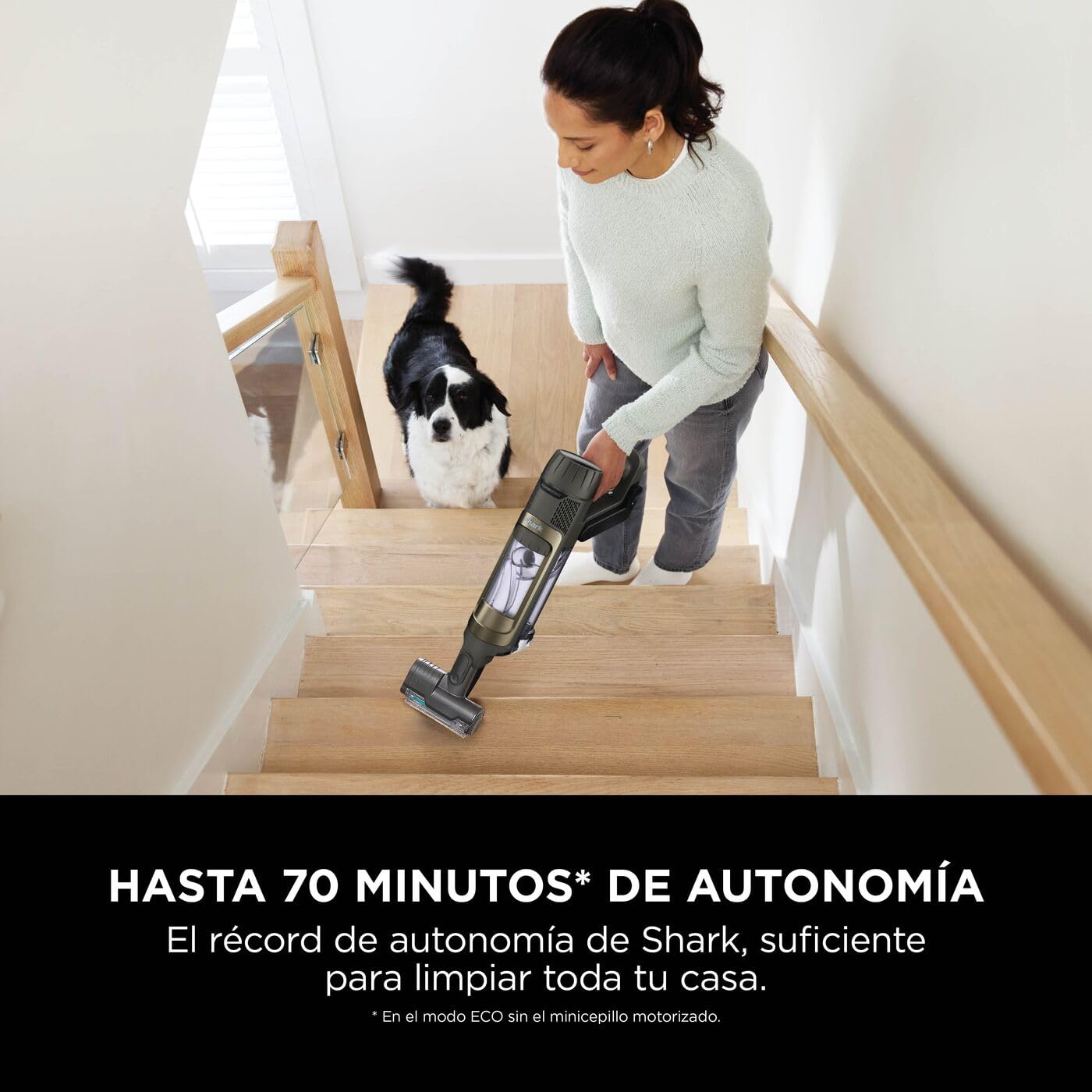 Shark PowerDetect Clean & Empty Aspiradora inalámbrica con PowerFins Detect y Reverse Clean, estación de 2 L, Anti Hair Wrap Plus, hasta 70 min, Accesorios para Pelo de Mascotas, Gris, IP3225EUT