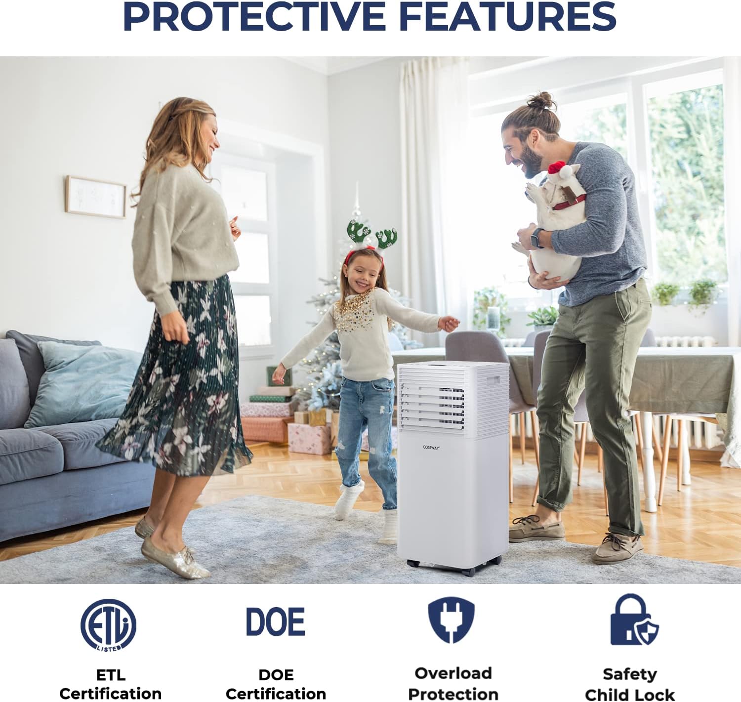 Costway Portable Air Conditioner, 8000 Btu Ac Unit Spaces Up...