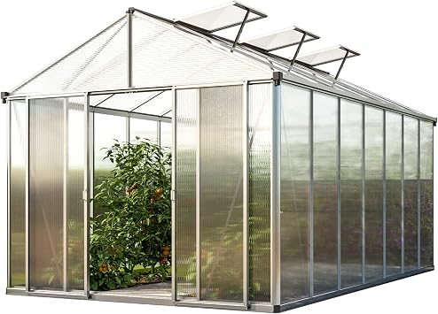 GFP 8.6x14.6 ft Walk in Greenhouse, 10mm Polycarbonate Panels