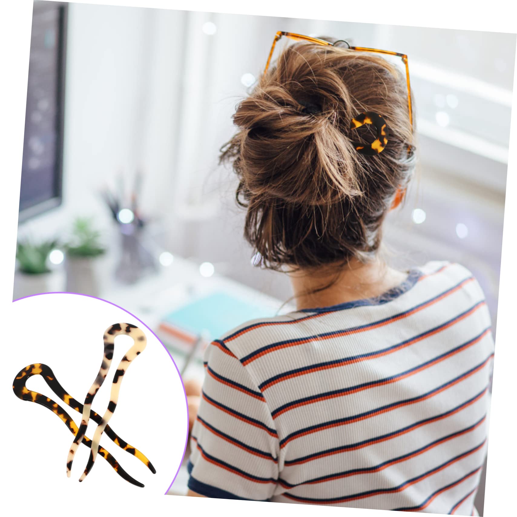 FRCOLOR 5 Set Di Eleganti Fermagli Per Chignon A Forma Di Francese Per Occasioni Formali E Casual 2 Pezzi * 5