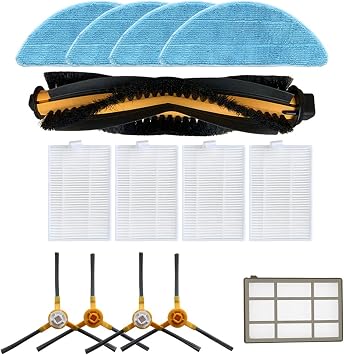 Main Roller Brush Filter Side Brushes Mop Pads,Vacuum Cleaner Filter Brush Replacement Accessories. Compatible for AENO. RC3S RC2S