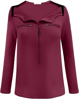 Deyeek Chemo Port Shirts for Women 2 Side Snaps Long Sleeve Shoulder Post Surgery Clothing Dialysis Breast Cancer Shirts