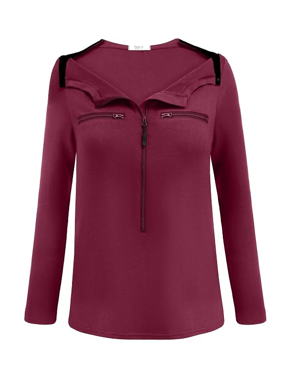 Deyeek Adaptive Clothing for Women Post Shoulder Surgery Shirts Women Rotator Cuff Surgery Recovery Accessories Wine Red by Deyeek - Used condition - US$18.99