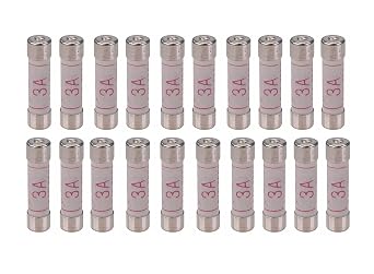 20 Pcs Ceramic BS1362 3A Domestic Mains Plug Fuses6mm x 25mm