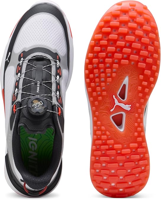 Puma Golf Ignite Elevate 2 DISC, Puma White-Puma Black, 10.5