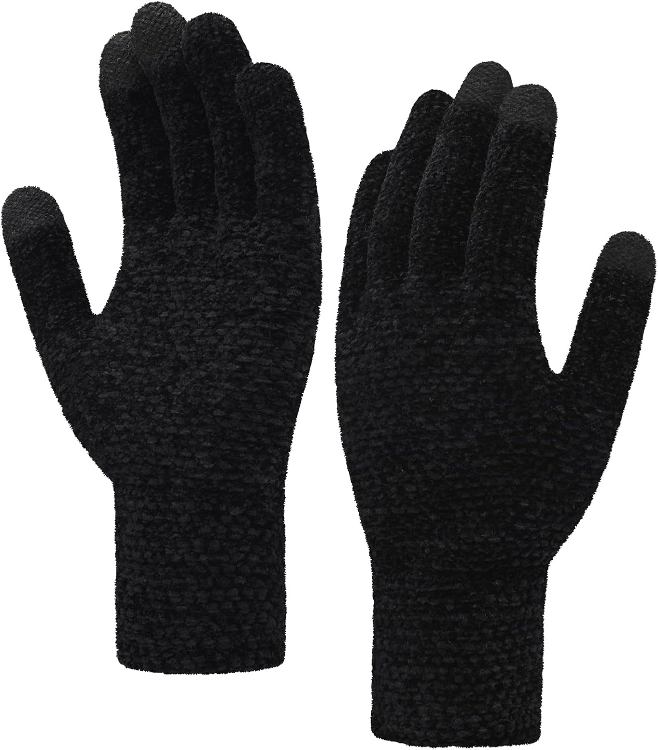Winter Gloves for Women - Warm gloves for cold weather with Touchscreen Fingers, Elastic Cuff Womens Chenille Gloves