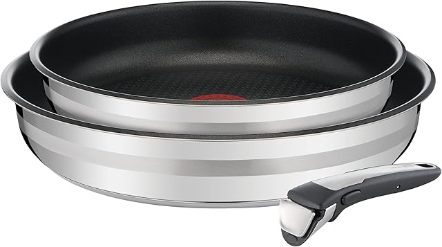 Tefal L9569432, Ingenio, Jamie Oliver, Stainless Steel, Frying Pan Set, cookware
