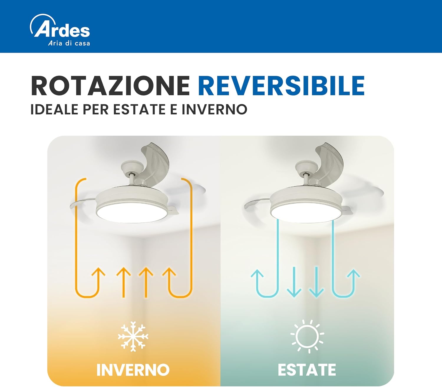 ARDES AIRGLOW EVO AR5PL92 reversible rotation for summer and winter