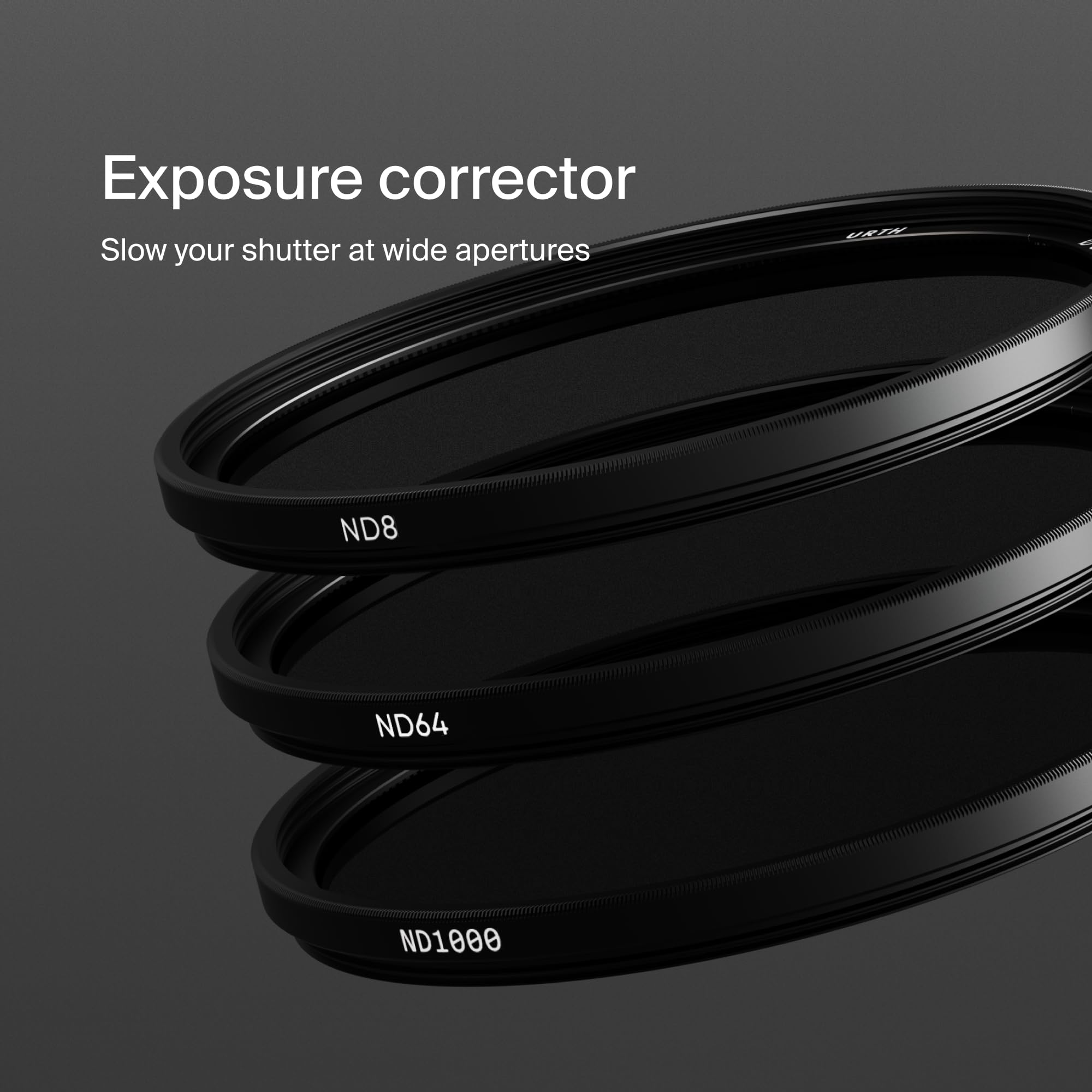 Urth 55 mm 3-in-1 ND8, ND64, ND1000 ND Filter Kit (Plus) — Neutraldichte 20-lagig nanobeschichtet, ultraflache Kamerafilter mit 2 Kappen