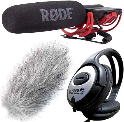 Rode Rycote VideoMic - Microfono direzionale + protezione antivento in  pelliccia Keepdrum WS-WH + cuffie stereo Keepdrum : Amazon.it: Elettronica