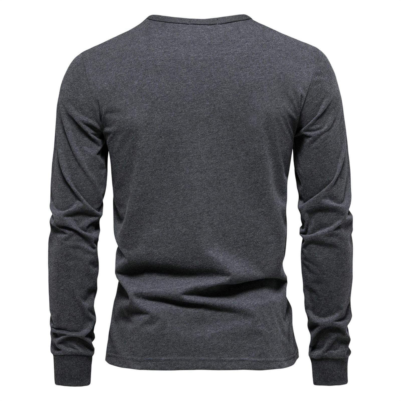 Męski T-shirt z długim rękawem, koszulka z okrągłym dekoltem, z długimi rękawami, podstawowa koszulka z napisami, brązowy-XL
